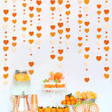 Qfdian  Autumn Paper Heart Garlands Orange Love Hanging Streamers for Fall Wedding Bridal Shower Harvest Thanksgiving Party Decorations
