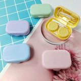 Qfdian 2 Pcs Contact Lens Cases with Mirror Unisex Travel Easy Carry Colored Container Lenses Box