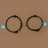 2PCS/Pair Luminous Dog Footprints Charms Bracelet For Women Men Love Heart Magnetic Couple Bracelets Rope Chain Bracelet Jewelry