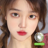 Qfdian 2pcs/pair Beauty Lenses Colored Lenses for Eyes Comestic Color Contact Lenses Green Violet Prescription Lens Yearly Use