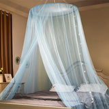 Qfdian French Romantic Princess Bed Canopy Mosquito Net Foldable Insect Proof Tent Polyester Mesh  Bedroom Camping Decor