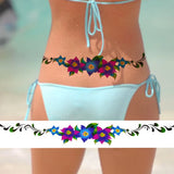 Qfdian  Watercolour Butterfly Temporary Tattoos For Women Girls Fake Flower Tattoo Sticker Thorns Lily Daffodil  Waist Sexy Tatoos