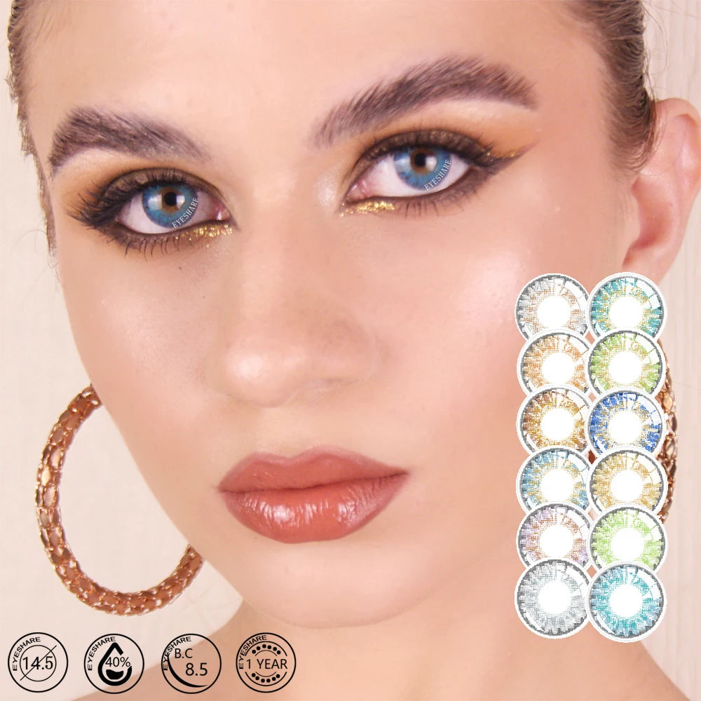 EYESHARE Colored Lenses 3 Tone Series Beauty Pupil Eye Contacts Soft Color Contact Lens Green Contacts