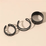 Punk Finger Rings Minimalist Smooth black Rings Geometric Metal Rings for Women Girls Party Jewelry Bijoux Femme