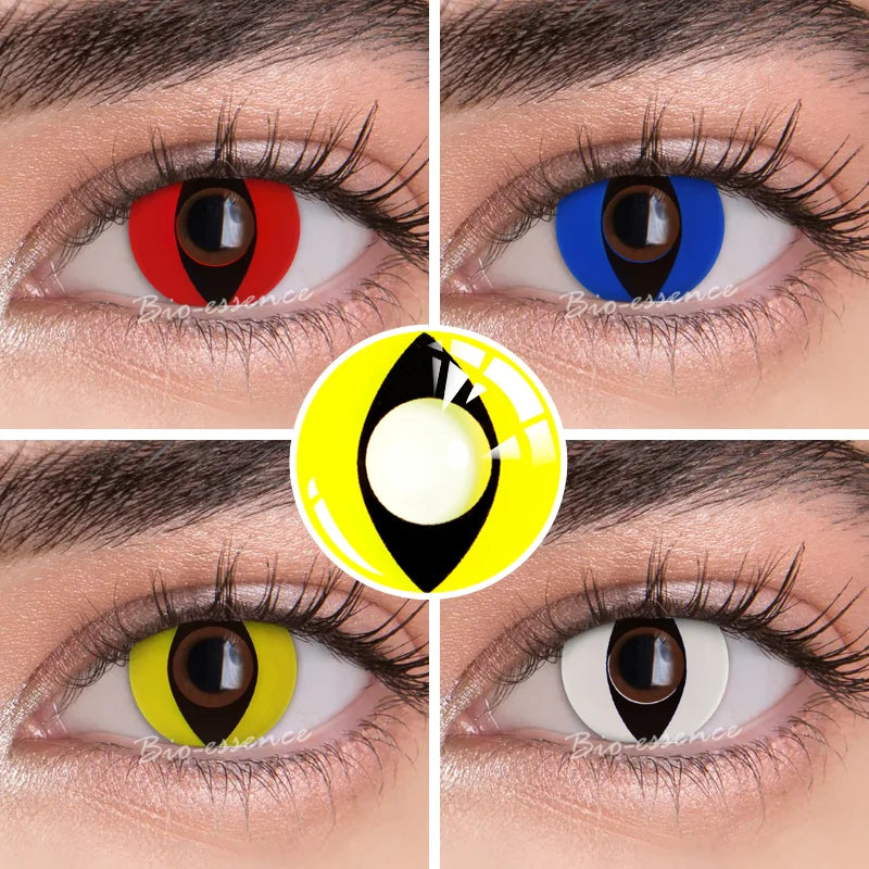 Bio-essence 1 Pair Cosplay Contact Lenses for Eyes Halloween Cat Eye Contacts Anime Accessories Snake Eye Lenses Lizard Lenses