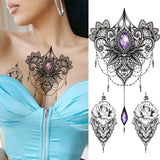 Qfdian  Fashion Mandala Flower Fake Tattoo Stickers For Women Adults Geometry Totem Temporary Tattoos DIY Party Waterproof Tattos Leaves