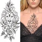 Qfdian  Cage Life Tree Bird Temporary Tattoo For Women Wolf Black Cat Fake Jewelry Tattoo Sticker Dream Catcher Water Transfer Tatoo