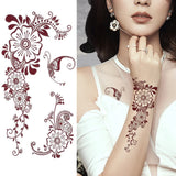Qfdian  Fashion Mandala Flower Fake Tattoo Stickers For Women Adults Geometry Totem Temporary Tattoos DIY Party Waterproof Tattos Leaves