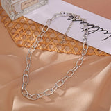 2024 Fashion Big Necklace for Women Twist Gold Silver Color Chunky Thick Lock Choker Chain Necklaces Party Jewelry
