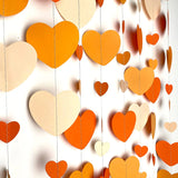 Qfdian  Autumn Paper Heart Garlands Orange Love Hanging Streamers for Fall Wedding Bridal Shower Harvest Thanksgiving Party Decorations