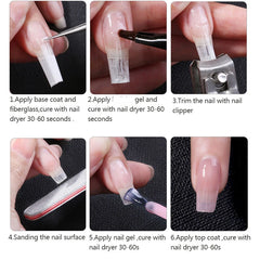 MSHARE Fiberglass Nails Builder Nail Extension Gel Set Fiber for Nail Extension Fibernails Nail Form Acrylic Tips Nail Salon 2m