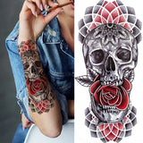 Qfdian  Lily Chains Flower Temporary Tattoos For Women Girl Black Butterfly Dream Catcher Tattoo Sticker Fake Rose Sexy Tatoos Back Body