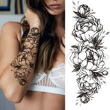 Qfdian  Fashion Mandala Flower Fake Tattoo Stickers For Women Adults Geometry Totem Temporary Tattoos DIY Party Waterproof Tattos Leaves