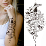 Qfdian  Cage Life Tree Bird Temporary Tattoo For Women Wolf Black Cat Fake Jewelry Tattoo Sticker Dream Catcher Water Transfer Tatoo