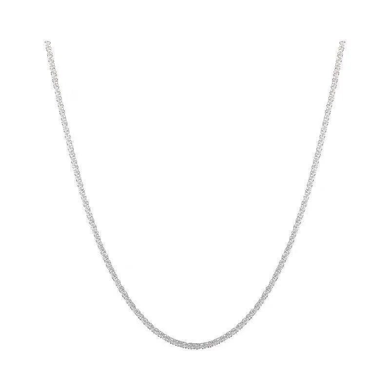 Popular Silver Colour Sparkling Clavicle Chain Choker Necklace Collar For Women Fine Jewelry Wedding Party Birthday Gift