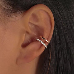 Fashion Exquisite Rhinestone Decor Ear Cuff earring for Woman Ear Summer New Arrival Christmas Jewelry Gift