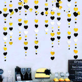 Qfdian  Autumn Paper Heart Garlands Orange Love Hanging Streamers for Fall Wedding Bridal Shower Harvest Thanksgiving Party Decorations