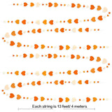 Qfdian  Autumn Paper Heart Garlands Orange Love Hanging Streamers for Fall Wedding Bridal Shower Harvest Thanksgiving Party Decorations