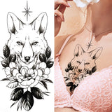 Qfdian  Cage Life Tree Bird Temporary Tattoo For Women Wolf Black Cat Fake Jewelry Tattoo Sticker Dream Catcher Water Transfer Tatoo
