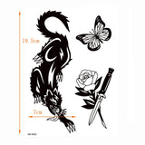 Qfdian  Black Panther Temporary Tattoo Stickers Body Art Flash Tattoo Sleeves Rose Tatuajes Temporales Tatoo Temporary Stickers  For Men