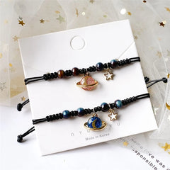 New Arrival Universe Planet Bracelet Couple Handmade Adjustable Bracelet The Stars Moon Lovers Girlfriends Students Gift Jewelry