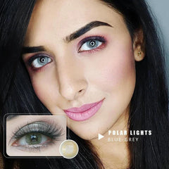 2pcs(1Pair) Diopter Lens Polar Lights Seriers Colored Lenses Gray Prescription Contact Lenses for Myopia Fashion Lens Beauty