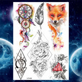 Qfdian  Ankle Flora Cherry Lavender Flash Fake Waterproof Tattoos Temporary Women Arm Chest Tattoo Stickers Body Art Custom Tatoos