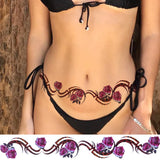Qfdian  Watercolour Butterfly Temporary Tattoos For Women Girls Fake Flower Tattoo Sticker Thorns Lily Daffodil  Waist Sexy Tatoos
