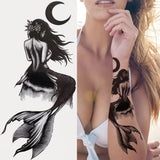 Qfdian  Cage Life Tree Bird Temporary Tattoo For Women Wolf Black Cat Fake Jewelry Tattoo Sticker Dream Catcher Water Transfer Tatoo