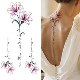 Qfdian  Lily Chains Flower Temporary Tattoos For Women Girl Black Butterfly Dream Catcher Tattoo Sticker Fake Rose Sexy Tatoos Back Body