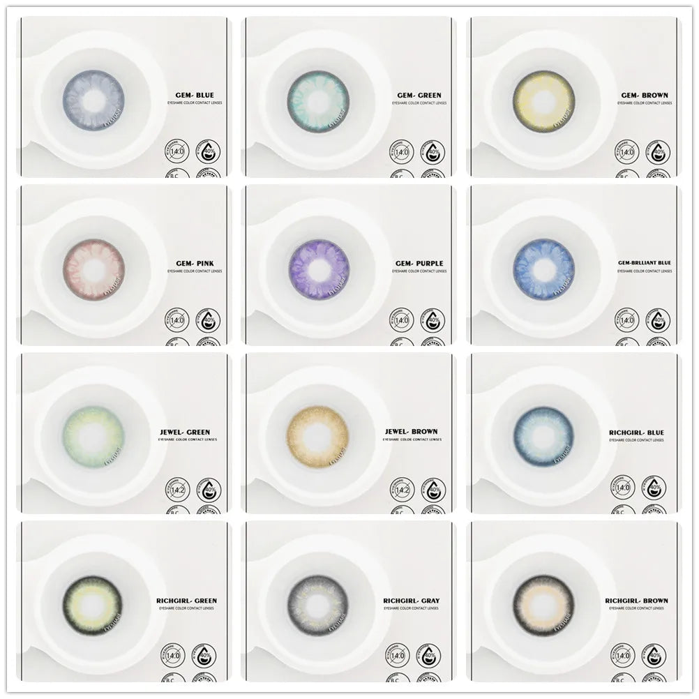 EYESHARE Colored Contact Lenses for Eyes GEM Series Soft Color Contact Lenses Beauty Makeup Annual Contacts Eye Lens Color Lens