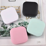 Qfdian 1Pcs Color Contact Lenses Case with Mirror Unisex Lovely Travel Kit Cute Style Solid Container Glasses Lenses Box