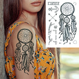 Qfdian  Realistic Orchid Lily Flower Temporary Tattoo For Women Rose Fake Tattoo Sticker Cluster Realistic Water Transfer Black Tatoos