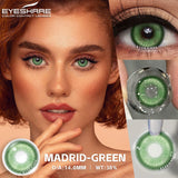Qfdian Cosplay Madrid Green 14.0mm 1 Pair | 1 Year