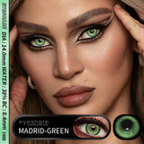 Qfdian Cosplay Madrid Green 14.0mm 1 Pair | 1 Year