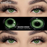 Qfdian Cosplay Madrid Green 14.0mm 1 Pair | 1 Year