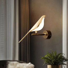 Qfdian Nordic Elegant Golden Bird Wall Light