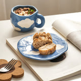 Qfdian Retro Handpainted Cup & Saucer Set