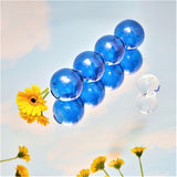 Qfdian Retro Glass Spherical Colorful Vase