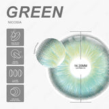 Qfdian Nicosia Green 14.2mm 1 Pair | 1 Year