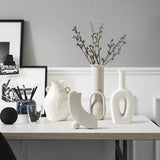 Qfdian Minimalist Abstract Pottery Vase