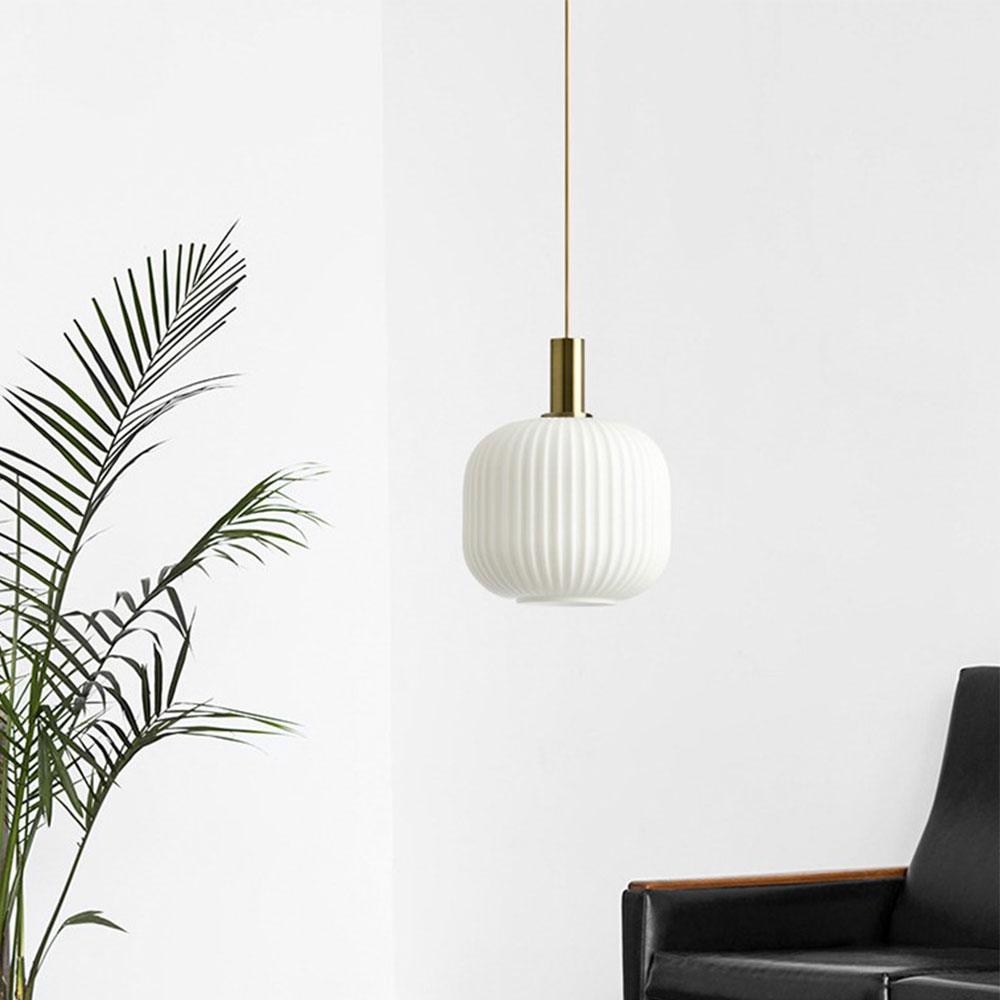 Qfdian Nordic Fluted Glass Pendant Lights