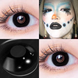 Qfdian Cosplay Pure Black 14.5mm 1 Pair | 1 Year