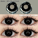 Qfdian Cosplay Pure Black 14.5mm 1 Pair | 1 Year