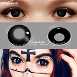 Qfdian Cosplay Pure Black 14.5mm 1 Pair | 1 Year