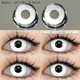 Qfdian Cosplay Pure White 14.5mm 1 Pair | 1 Year