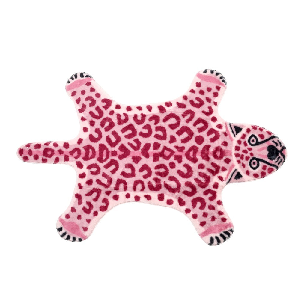 Qfdian Pink Leopard Print Rugs