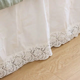 Qfdian 1Pc High Quality Pure Cotton Lace Bed Skirt, Bedspread, Bed Sheet, Bed Cover, Luxury Korean Princess Wedding Bedding Set