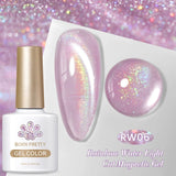 Qfdian 10ml Rainbow Purple Water Light Cat Magnetic Gel Nail Polish Shining Super Sliver-light Holographics Soak Off UV Gel