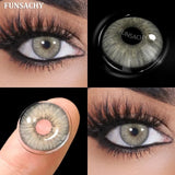 Qfdian  1 Pair Natural Color Contact Lenses for Eyes Brown Lenses Colorcont Korean Lens Yearly Beauty Gray Pupils Eye Contacts